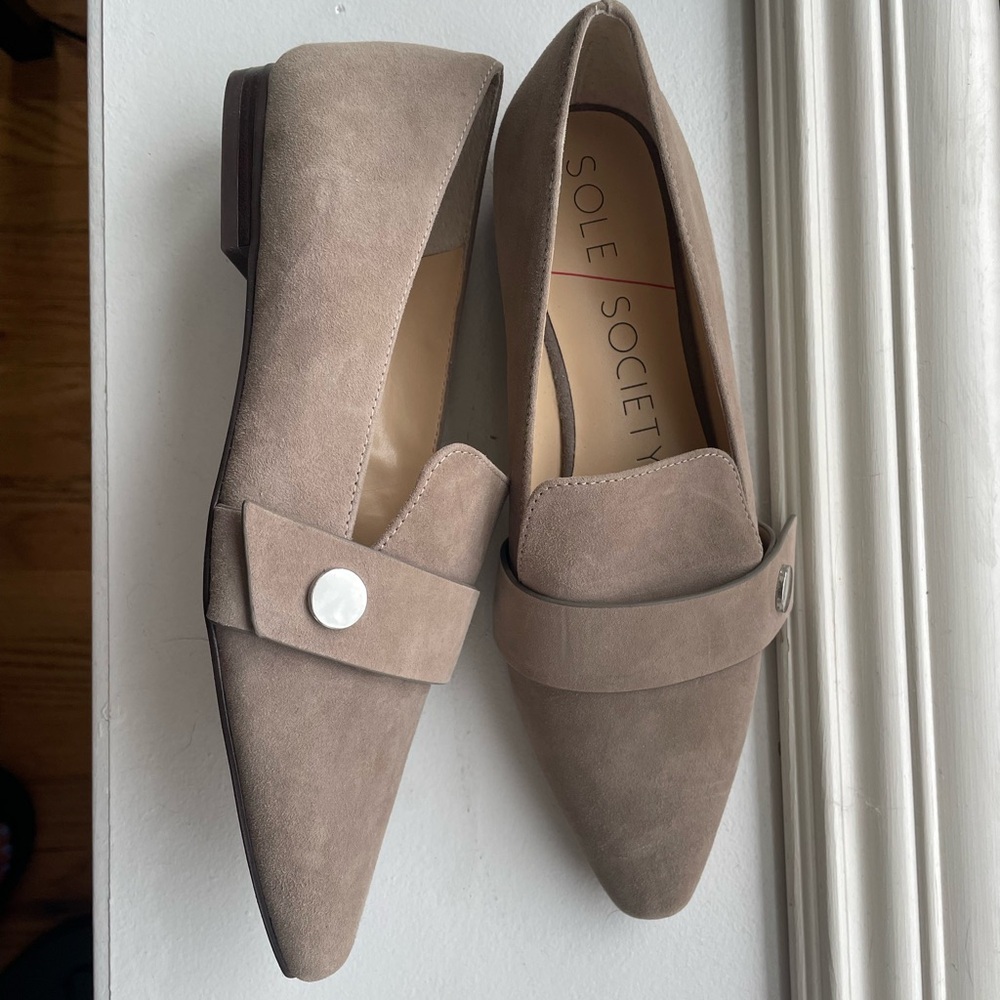 Sole Society loafer flats - taupe suede - size 7.5 - worn once